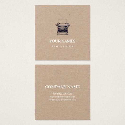 VISITEKAARTJE :  TYPEWRITER : NATUURLIJK (Voorkant /achterkant)