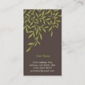 Visitekaartje uit bladeren (groen) (Achterkant)