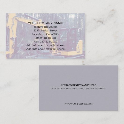 Visitekaartje uitgravingsservice (Voorkant / Achterkant)