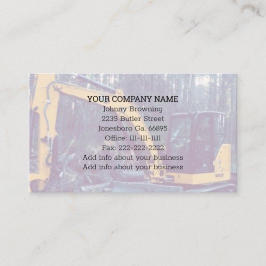 Visitekaartje uitgravingsservice (Voorkant)