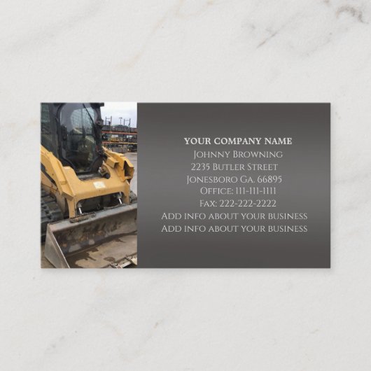 Visitekaartje uitgravingsservice (Voorkant)