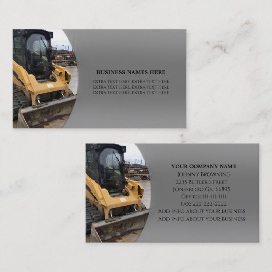 Visitekaartje uitgravingsservice (Voorkant / Achterkant)