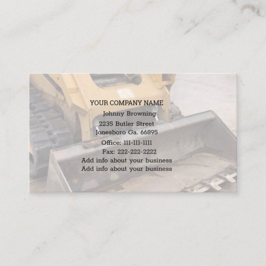 Visitekaartje uitgravingsservice (Voorkant)