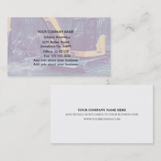 Visitekaartje uitgravingsservice (Voorkant / Achterkant)