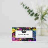 visitekaartje van abstracte waterverf bloemen (Staand voorkant)