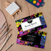 visitekaartje van abstracte waterverf bloemen