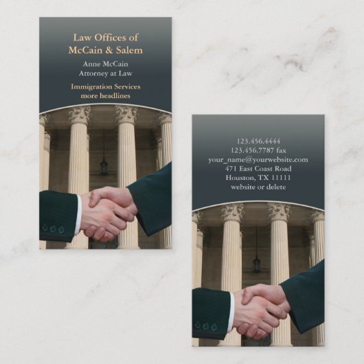 Visitekaartje van advocaat (Voorkant / Achterkant)