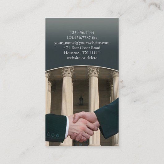 Visitekaartje van advocaat (Achterkant)