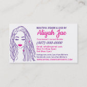 Visitekaartje van Afrikaanse Amerikaanse Hair Brai Afsprakenkaartje (Voorkant)