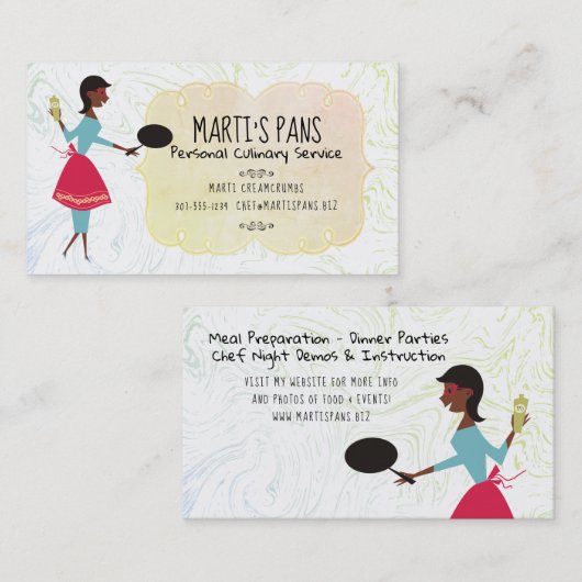 Visitekaartje van Afrikaanse Amerikaanse retro-vro (Voorkant / Achterkant)