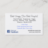 Visitekaartje van Afrikaanse grijze papegaai (Achterkant)