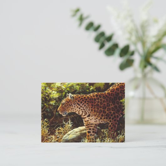 Visitekaartje van Afrikaanse luipaard (Staand voorkant)