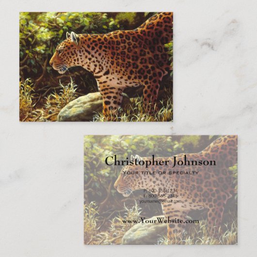 Visitekaartje van Afrikaanse luipaard (Voorkant / Achterkant)