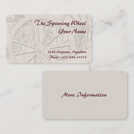 Visitekaartje van Antiek draaiende wielvloertjes (Voorkant / Achterkant)