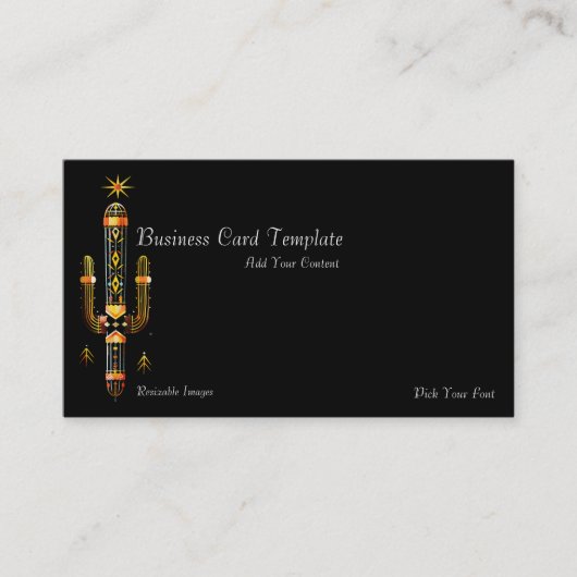 Visitekaartje van Arizona Desert Sahuaro Cactus (Voorkant)