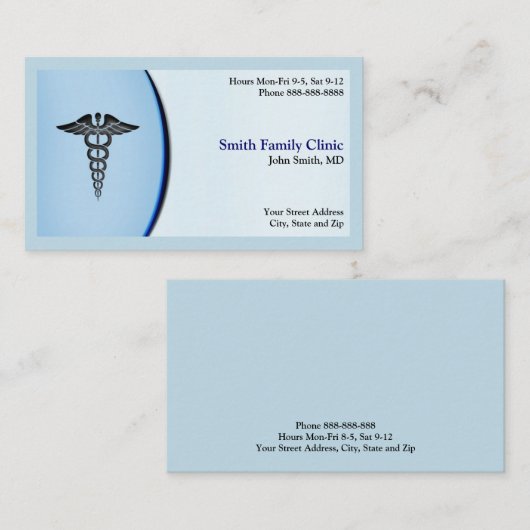 Visitekaartje van arts (Voorkant / Achterkant)