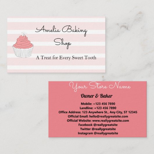 Visitekaartje van bakkerij (Voorkant / Achterkant)