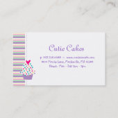 Visitekaartje van bakkerij Cute Cupcakes Paars (Achterkant)