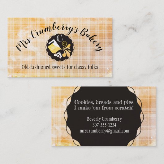 Visitekaartje van bakkerijen van bakkerijen (Voorkant / Achterkant)