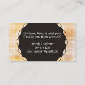 Visitekaartje van bakkerijen van bakkerijen (Achterkant)