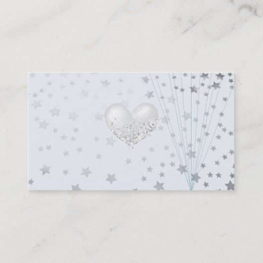 Visitekaartje van ballon en sterren (Achterkant)