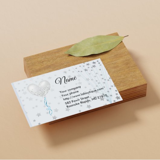 Visitekaartje van ballon en sterren