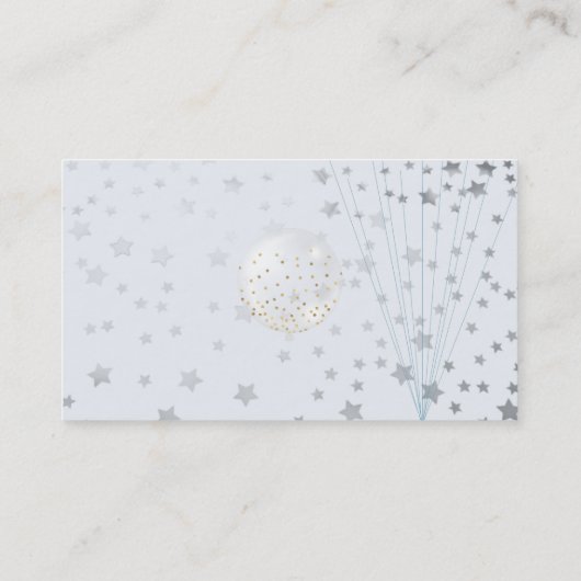 Visitekaartje van ballon en sterren (Achterkant)