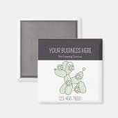 Visitekaartje van ballonhond bij het verzorgen van magneet (Voorkant / Achterkant)