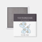 Visitekaartje van ballonhond bij het verzorgen van magneet (Voorkant / Achterkant)