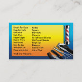 Visitekaartje van Barber (scheerpaal - knippers) (Achterkant)