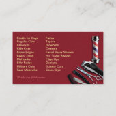 Visitekaartje van Barber (scheerpaal - knippers) (Achterkant)