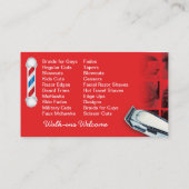 Visitekaartje van Barber (scheerpaal - knippers) (Achterkant)