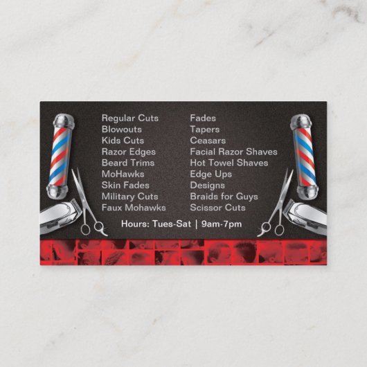 Visitekaartje van Barbershop (Barberpool en clippe (Achterkant)