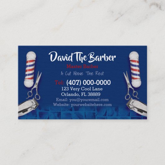 Visitekaartje van Barbershop (Barberpool en clippe (Voorkant)