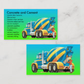 Visitekaartje van beton- en cementmengers (Voorkant / Achterkant)