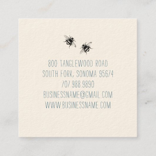 Visitekaartje van  bijen (Achterkant)
