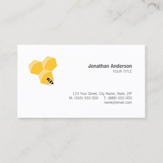 Visitekaartje van bijen en honingraat (Voorkant)