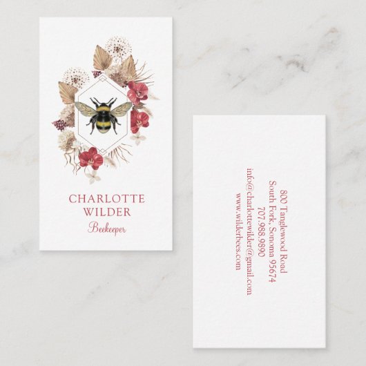 Visitekaartje van bijenteelt (Voorkant / Achterkant)