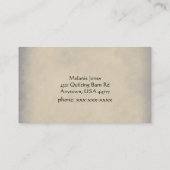 Visitekaartje van bijtende naaigarts (Achterkant)