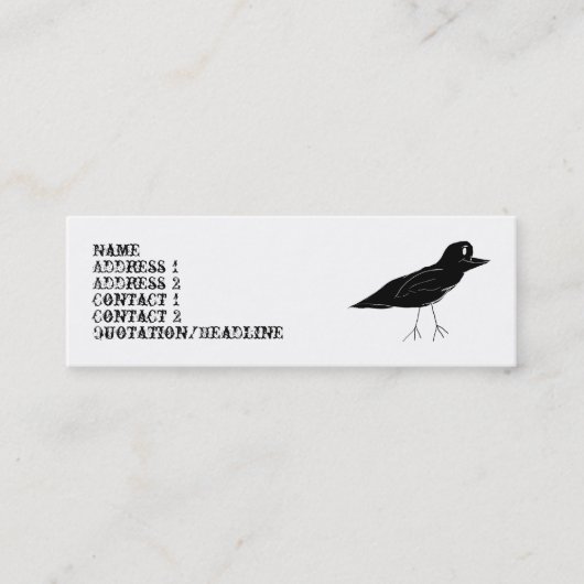 Visitekaartje van Blackbird Skinny (wit) (Voorkant)