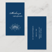 Visitekaartje van blauwe en witte Floral (Voorkant / Achterkant)