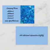 Visitekaartje van blauwe hydrangea (Voorkant / Achterkant)