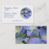 Visitekaartje van blauwe hydrangea (Voorkant / Achterkant)