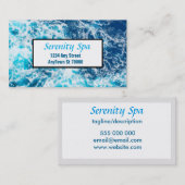  visitekaartje van blauwe waterspa, aangepast (Voorkant / Achterkant)