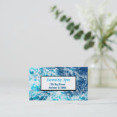  visitekaartje van blauwe waterspa, aangepast (Staand voorkant)