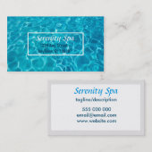  visitekaartje van blauwe waterspa, aangepast (Voorkant / Achterkant)