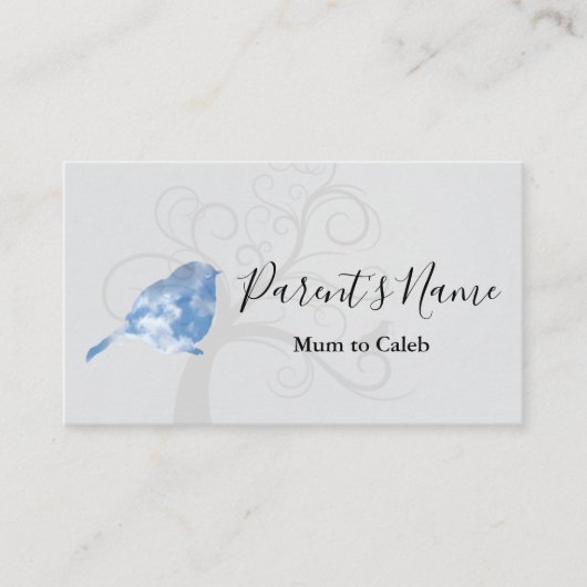 Visitekaartje van blauwvogel (Voorkant)