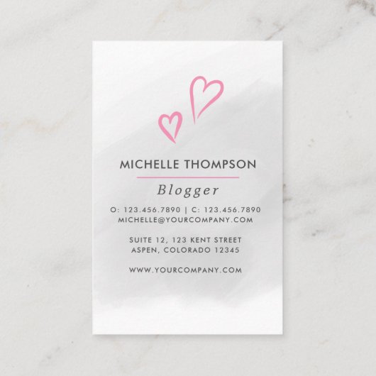 Visitekaartje van Blogger Boss Lady Blogger (Achterkant)