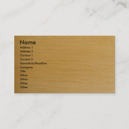 Visitekaartje van blond hout