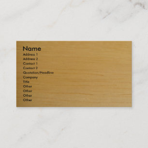 Visitekaartje van blond hout